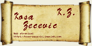 Kosa Zečević vizit kartica
